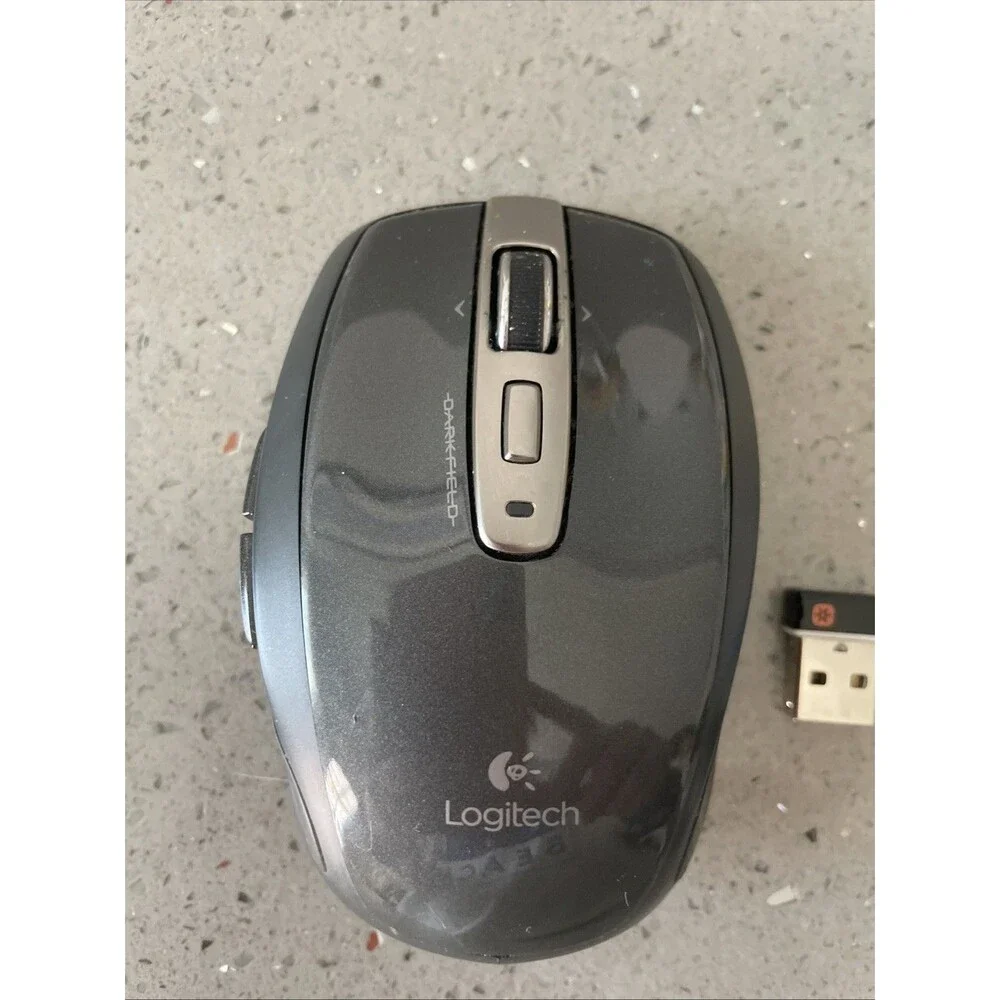 Logitech Anywhere MX Wireless Mouse - Black - Darkfield - with Dongle w case